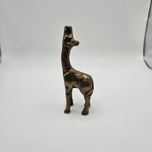 Vintage 5” Tall Brass Giraffe Figurine/Statue, Articulated Neck